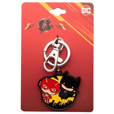 DC Comics The Flash and Batman Chibi Keychain Image 1