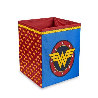 DC Comics Wonder Woman Logo Storage Bin Cube Organizer  11 Inches Image 1
