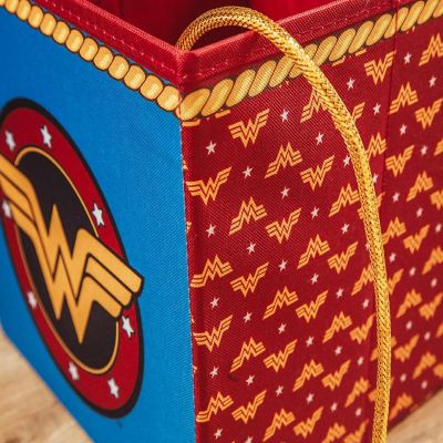 DC Comics Wonder Woman Logo Storage Bin Cube Organizer  11 Inches Image 3