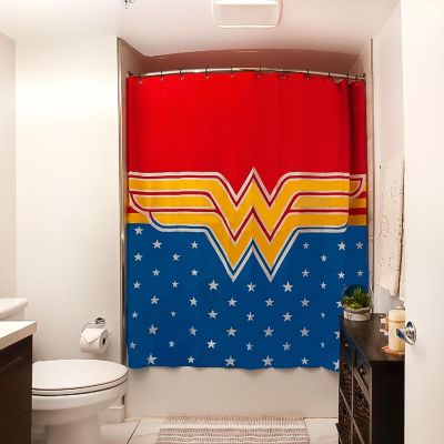 DC Comics Wonder Woman Shower Curtain  71 x 71 Inches Image 1