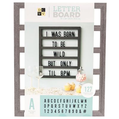 DCWV Backless Letterboard 16"X20"-Grey Oak Image 1
