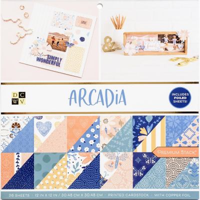 DCWV Double-Sided Cardstock Stack 12"X12" 36/Pkg-Arcadia, W/Copper Foil Image 1