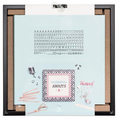 DCWV Framed Letterboard 12"X12"-Black &amp; White Pattern W/ White Insert Image 1