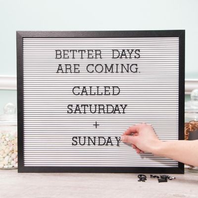 DCWV Framed Letterboard 20"X16"-Black W/White Insert Image 1