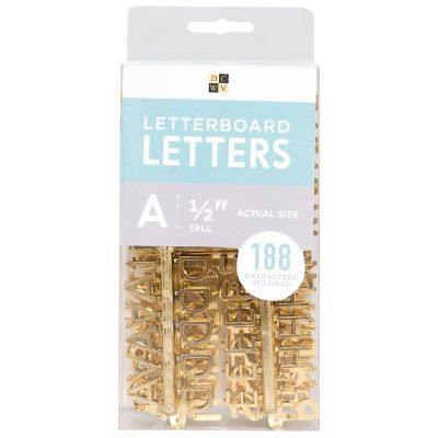 DCWV Letterboard Letters &amp; Characters 1/2" 188/Pkg-Gold Image 1