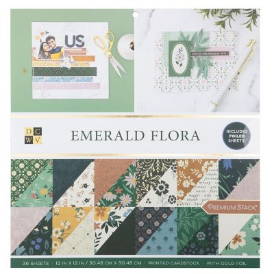 DCWV Premium Paper 12"X12" 36/Pkg-Emerald Flora Image 1