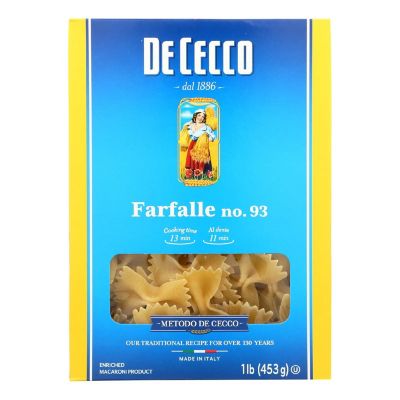De Cecco Pasta - Pasta - Farfalle - Bowties - Case of 12 - 16 oz Image 1