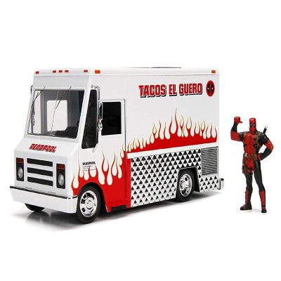 Deadpool Figure w/ 1:24 Scale Die Cast Taco Truck Image 1