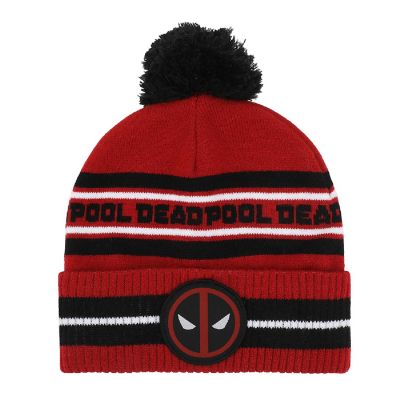 Deadpool Logo Red &amp; Black Cuff Beanie Image 1