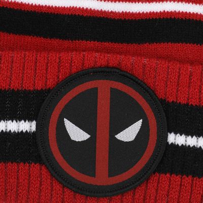Deadpool Logo Red &amp; Black Cuff Beanie Image 1