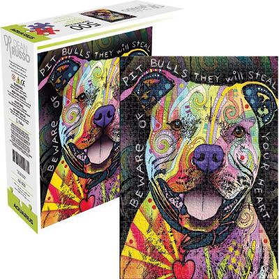 Dean Russo Beware Pit Bull 500 Piece Jigsaw Puzzle Image 1