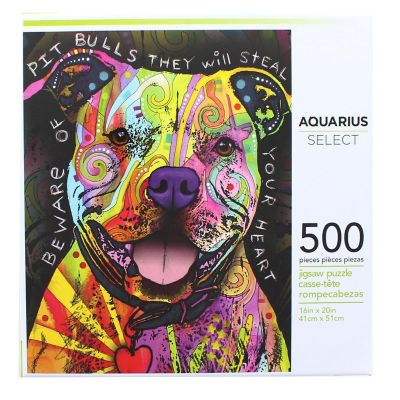 Dean Russo Beware Pit Bull 500 Piece Jigsaw Puzzle Image 1