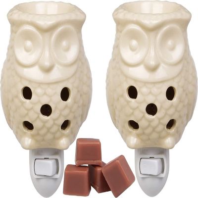 Deco Plug-in Electric Mini Owl Candle Warmers, 2 Wax & Tart Warmer for Indoor Decor, Includes 4 Wax Cubes and Halogen Bulb- Freshen Home or Office w Desired Fra Image 3