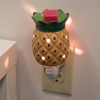 Deco Plug-in Electric Pineapple Candle Warmers, 2 Wax & Tart Warmer for Indoor Decor, Includes 4 Wax Cubes and Halogen Bulb- Freshen Home or Office w Desired Fr Image 2