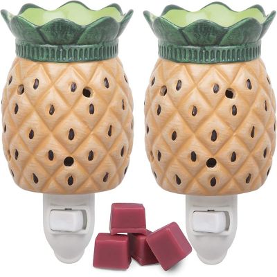 Deco Plug-in Electric Pineapple Candle Warmers, 2 Wax & Tart Warmer for Indoor Decor, Includes 4 Wax Cubes and Halogen Bulb- Freshen Home or Office w Desired Fr Image 3