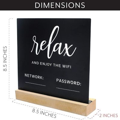 Decorae Wifi Password Sign for Home or Business, Chalkboard Style Metal Freestanding Sign Image 2