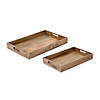 Decorative Wooden Tray (Set Of 2) 15"L X 9.75"W, 18.25"L X 11.75"W Image 1