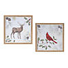 Deer And Cardinal Frame (Set Of 2) 10.25"Sq Plastic/Mdf Image 1