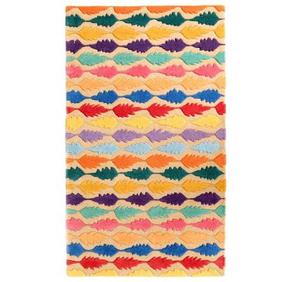 DEERLUX Handtufted Multicolored Leaf Design 100% Wool Area Rug, 3' x 5' Rectangle Image 1