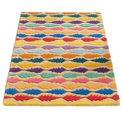 DEERLUX Handtufted Multicolored Leaf Design 100% Wool Area Rug, 3' x 5' Rectangle Image 3