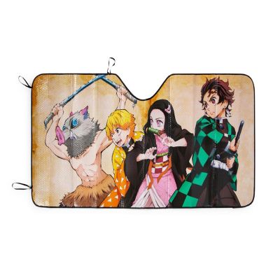 Demon Slayer Characters Accordion Sunshade for Car Windshield  64 x 32 Inches Image 1