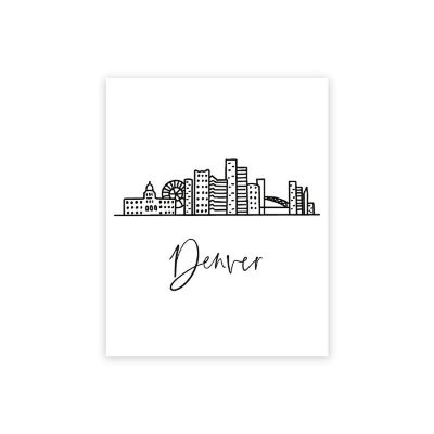 Denver Skyline BW 16x20in 1-Pack Image 1