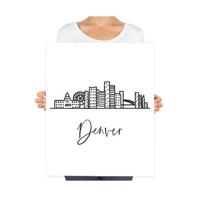 Denver Skyline BW 16x20in 1-Pack Image 2