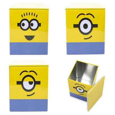 Despicable Me Minions Tin Storage Box Cube Organizer with Lid  4 Inches Image 1