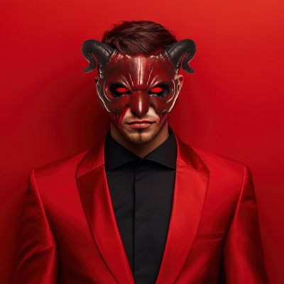 Devil Adjustable Foam Adult Costume Half Mask Image 2