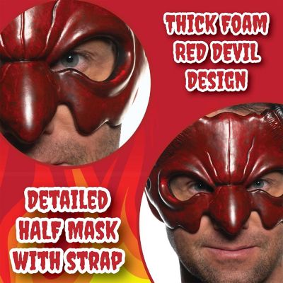 Devil Adjustable Foam Adult Costume Half Mask Image 3