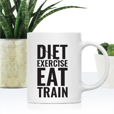 Diet Exercise Train Ceramic Mug Image 1