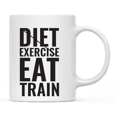 Diet Exercise Train Ceramic Mug Image 2