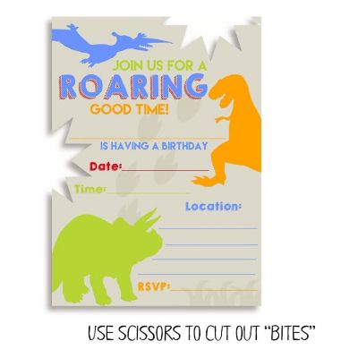 Dinosaur Bite Invitations 40pc. by AmandaCreation Image 1