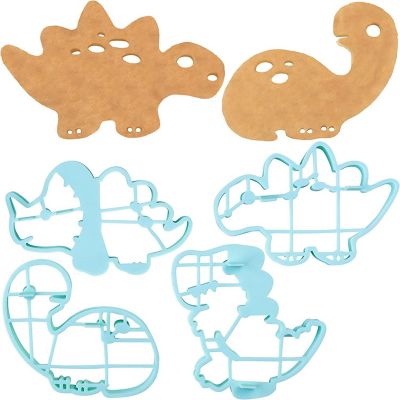 Dinosaur Pancake and Egg Molds -  4 Pk, Reusable Silicone Pancake Non Stick Shaper Cooking Rings, Fun Breakfast for Kids or Adults Image 1