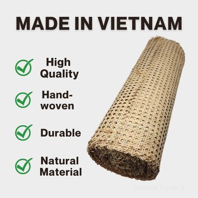 Discount Trends 18 Wide Natural Rattan Webbing Roll 18'' x 84" Image 1