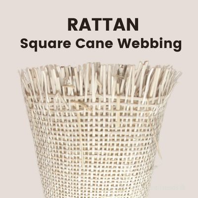 Discount Trends 36" Wide Semi-Bleached Square Rattan Webbing Roll 36" x 60" Image 1