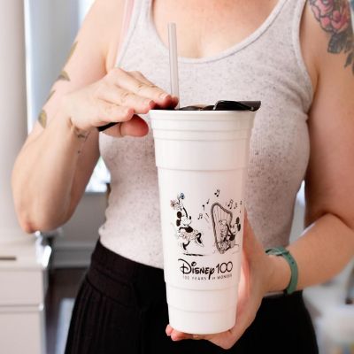 Disney 100 Mickey and Minnie Mouse Dance Tumbler With Lid and Straw  32 Ounces Image 3
