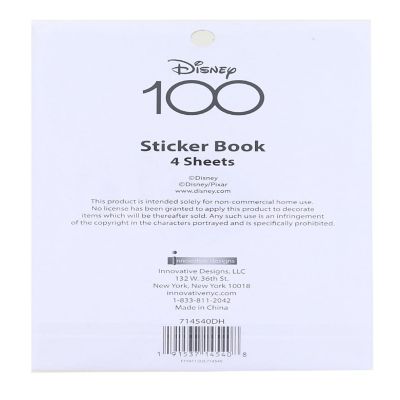 Disney 100th Anniversary Sticker Book  4 Sheets  Over 300 Stickers Image 1