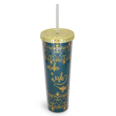 Disney Aladdin "Make A Wish" Reusable Carnival Cup with Lid and Straw  Holds 16 Ounces Image 1