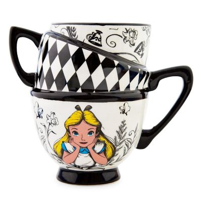 Disney Alice in Wonderland Monochrome Stacked Teacups Sculpted Ceramic Mug Image 2
