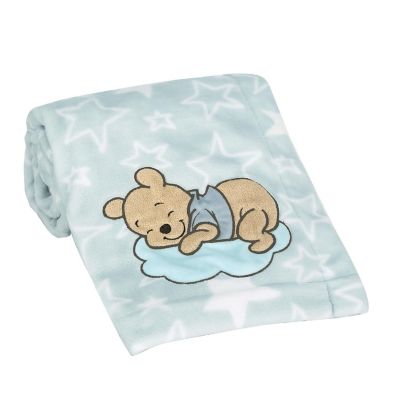 Disney Baby Starlight Pooh Blue and White Soft Fleece Baby Blanket Image 2