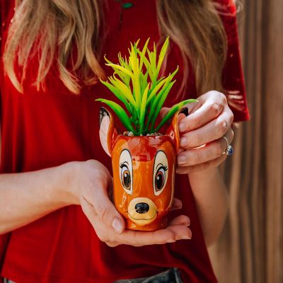 Disney Bambi 5-Inch Ceramic Mini Planter with Artificial Succulent Image 1
