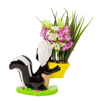 Disney Bambi Flower Skunk 6-Inch Ceramic Planter With Artificial Succulent Image 2