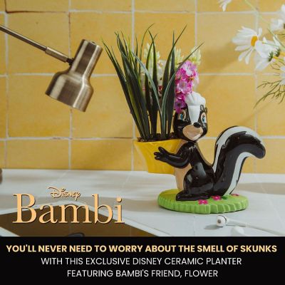 Disney Bambi Flower Skunk 6-Inch Ceramic Planter With Artificial Succulent Image 3