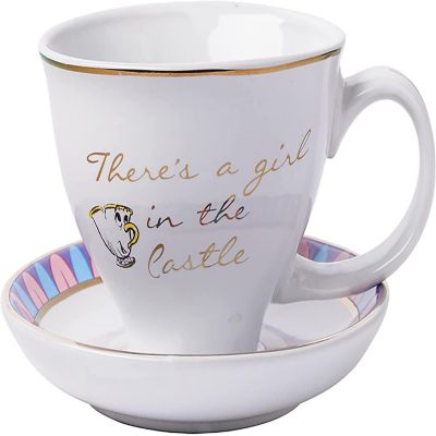 Disney Beauty and the Beast Ceramic Teacup and Saucer Set Image 1