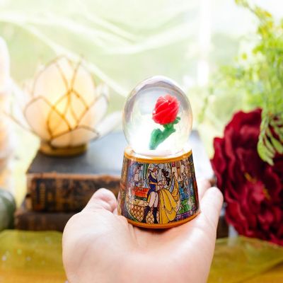 Disney Beauty and the Beast Mini Light-Up Snow Globe  3 Inches Tall Image 2