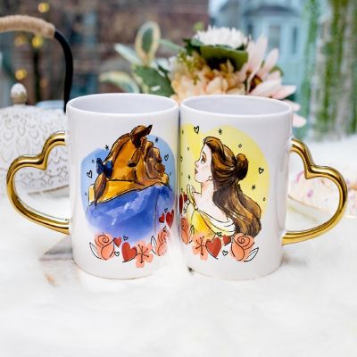 Disney Beauty and the Beast Sculpted Handle Mug Set  Each Holds 14 Ounces Image 3