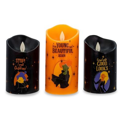 Disney Hocus Pocus LED Flickering Flameless Candles With Timers  Set of 3 Image 1