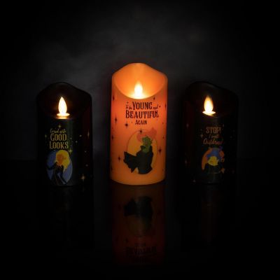 Disney Hocus Pocus LED Flickering Flameless Candles With Timers  Set of 3 Image 1