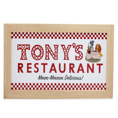 Disney Lady and the Tramp Tony's Restaurant Wood Framed Wall Art Decor Image 1